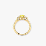 "Orluxe" Yellow 1.06 Carat Cushion Cut Lab Grown Trilogy Diamond Engagement Ring HLR431