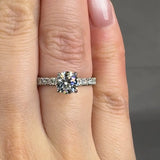 "Orvel" 1.01 Carat Round Cut Lab Grown Diamond Shoulder Engagement Ring HLR461
