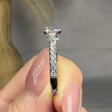 "Orvel" 1.01 Carat Round Cut Lab Grown Diamond Shoulder Engagement Ring HLR461