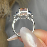"Orvexia" Pink 5.08 Carat Emerald Cut Trilogy Diamond Engagement Ring HLR446 HEERA DIAMONDS