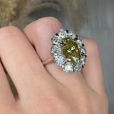 "Orvexion" Green 4.02 Carat Oval Cut Lab Grown Diamond Engagement Ring HLM511 HEERA DIAMONDS