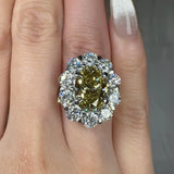 "Orvexion" Green 4.02 Carat Oval Cut Lab Grown Diamond Engagement Ring HLM511 HEERA DIAMONDS