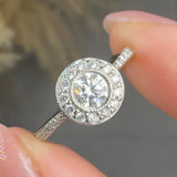 "Orvynne" 0.8 Carat Round Cut Diamond Shoulder Engagement Ring RAM720R HEERA DIAMONDS