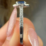 "Orza" Blue Sapphire 0.59 Carat Oval Cut Shoulder Engagement Ring HR1334 HEERA DIAMONDS