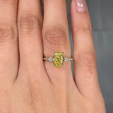 "Orzelyn" Yellow 1.58 Carat Oval Cut Lab Grown Diamond Shoulder Engagement Ring HLR444 HEERA DIAMONDS