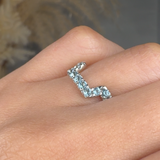"Orzen" Tanzanite 0.38 Carat Diamond Half Eternity Ring HR1961 HEERA DIAMONDS