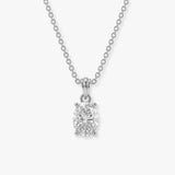 Oval Cut Solitaire Diamond Pendant With 18 Inches Chain POC4B