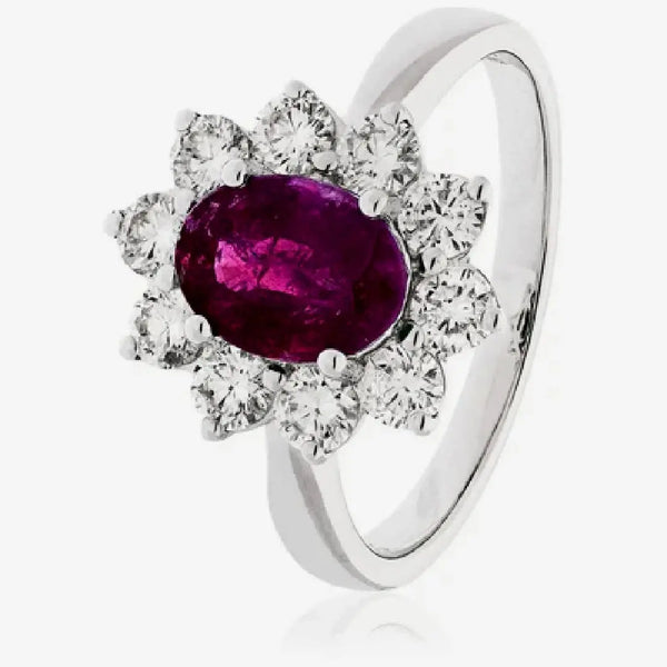Oval Ruby Cluster Ring HEERA DIAMONDS
