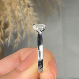 "Oveline" 0.53 Carat Emerald Cut Natural Diamond Trilogy Engagement Ring MDC1174