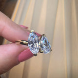 "Oyester" 2 Carat Toi et Moi 18kt Yellow Gold Engagement Ring SS2S03 HEERA DIAMONDS