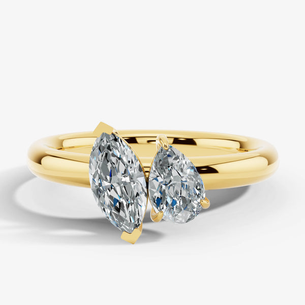 "Oyester" 2 Carat Toi et Moi 18kt Yellow Gold Engagement Ring SS2S03 HEERA DIAMONDS