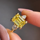"Paloma" 2 Carat Emerald Cut Diamond Trilogy Engagement Ring HLM767
