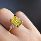 "Paloma" 2 Carat Emerald Cut Diamond Trilogy Engagement Ring HLM767