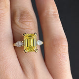 "Paloma" 2 Carat Emerald Cut Diamond Trilogy Engagement Ring HLM767
