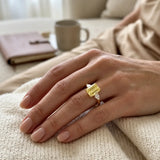 "Paloma" 2 Carat Emerald Cut Diamond Trilogy Engagement Ring HLM767