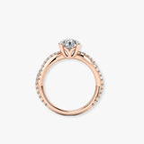 "Payton" Round Cut 3 Carat Twisted Diamond Shoulder Rose Gold Engagement Ring DSRB27