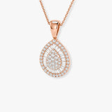 Pear Shape Cluster Pendant With Chain