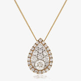 Pear Shape Cluster Pendant with Diamond Halo HEERA