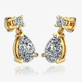 Pear Shape Lab Grown Diamond Drop Earrings EDPSD HEERA GOLD