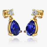 Pear Shape Sapphire Drop Earrings EDPSS HEERA GOLD