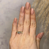 "Penelope" Floral Leaf Foliage Round Brilliant Cut Diamond Engagement Ring Life Style- Top View