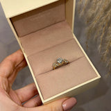 "Penelope" Floral Leaf Foliage Round Brilliant Cut Diamond Engagement Ring - HEERA DIAMONDS