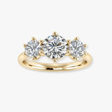 "Piper" Three Stone Round Brilliant Cut Diamond 1 Carat Trilogy Engagement Ring 3SRB52