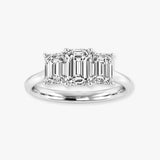 "Pippa" 1 Carat Three Stone Emerald Cut Diamond Trilogy Engagement Ring 3SEC52
