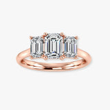 "Pippa" 1 Carat Three Stone Emerald Cut Diamond Trilogy Engagement Ring 3SEC52