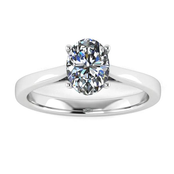 "Poppy" Solitaire Oval Brilliant Cut Diamond Engagement Ring SSOC05 - HEERA DIAMONDS