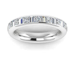 Princess Baguette Diamond Channel Set Eternity Band Wedding Ring - HEERA DIAMONDS