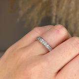 Princess Baguette Diamond Channel Set Eternity Band Wedding Ring - HEERA DIAMONDS