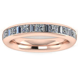 Princess Baguette Diamond Channel Set Eternity Band Wedding Ring - HEERA DIAMONDS