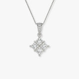 Princess cut cluster pendant