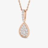 ROSE GOLD DIAMOND CLUSTER PENDANT WITH CHAIN