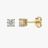 ROUND BRILLIANT DIAMOND SOLITAIRE BASKET SETTING STUD EARRINGS ESRB4BD HEERA