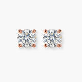 ROUND BRILLIANT DIAMOND SOLITAIRE BASKET SETTING STUD EARRINGS ESRB4BD HEERA