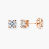ROUND BRILLIANT DIAMOND SOLITAIRE BASKET SETTING STUD EARRINGS ESRB4BD HEERA
