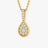ROUND CUT 0.19 CARAT DIAMOND CLUSTER PENDANT WITH CHAIN