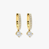 ROUND CUT 0.69 CARAT SOLITAIRE DIAMOND DROP TRILOGY EARRING