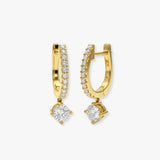 ROUND CUT 0.69 CARAT SOLITAIRE DIAMOND DROP TRILOGY EARRING