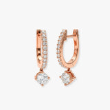 ROUND CUT 0.69 CARAT SOLITAIRE DIAMOND DROP TRILOGY EARRING