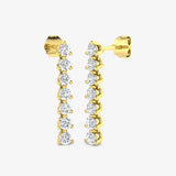 ROUND CUT 0.8 CARAT DIAMOND DROP & TRILOGY EARRINGS