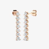 ROUND CUT 0.8 CARAT DIAMOND DROP & TRILOGY EARRINGS
