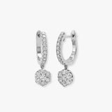 ROUND CUT 0.9 CARAT DIAMOND CLUSTER HOOP DROP & TRILOGY EARRINGS