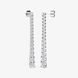 ROUND CUT 2.15 CARAT DIAMOND DROP & TRILOGY EARRINGS