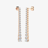ROUND CUT 2.15 CARAT DIAMOND DROP & TRILOGY EARRINGS