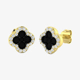 ROUND CUT & BLACK DIAMOND 0.72 CARAT DIAMOND EARRINGS