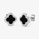 ROUND CUT & BLACK DIAMOND 0.72 CARAT DIAMOND EARRINGS