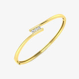 ROUND DIAMOND 0.36 CARAT THREE STONE CROSS OVER BANGLE LM JEWELLERY